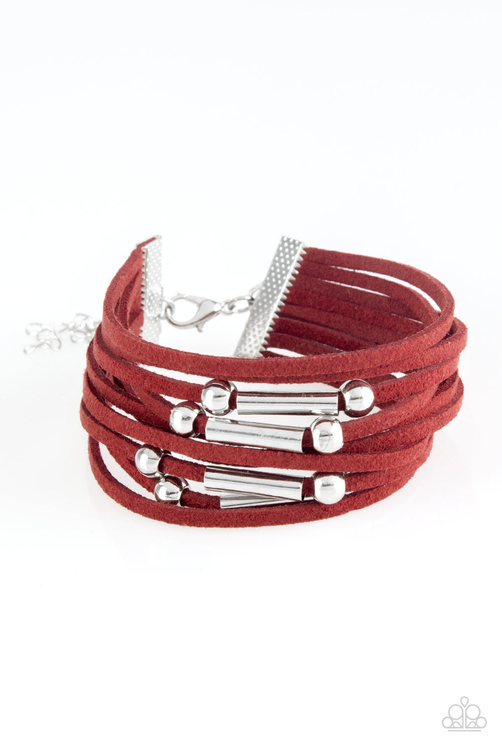 Paparazzi Accessories Back To BACKPACKER - Red Suede Bracelet