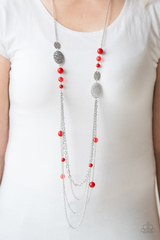 Paparazzi The SUMMERTIME Of Your Life! - Red Long Necklace