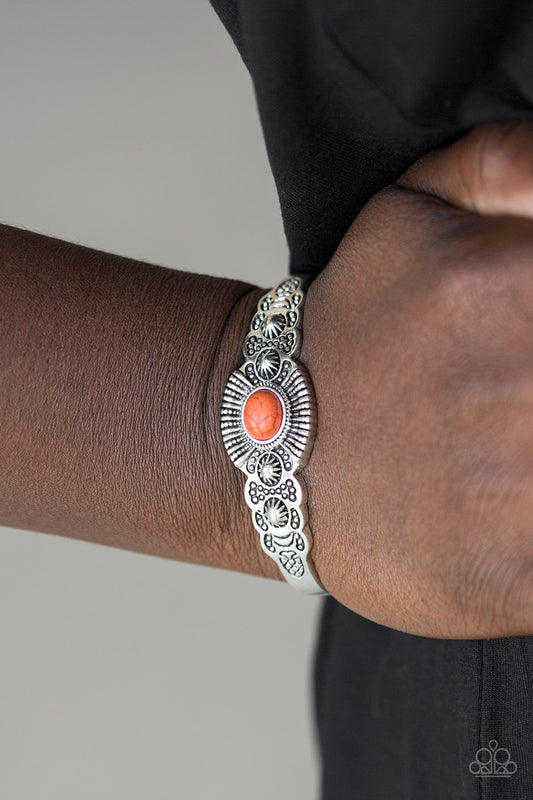 Paparazzi Wide Open Mesas - Orange Cuff Bracelet