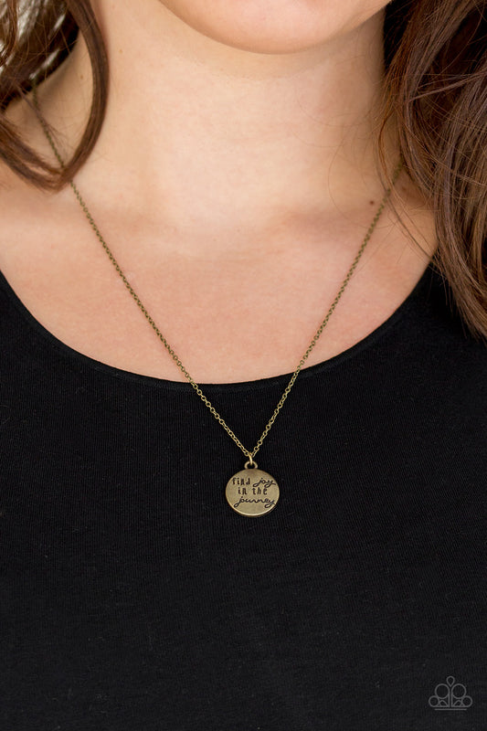 Paparazzi Accessories Find Joy - Inspirational  Brass Necklace