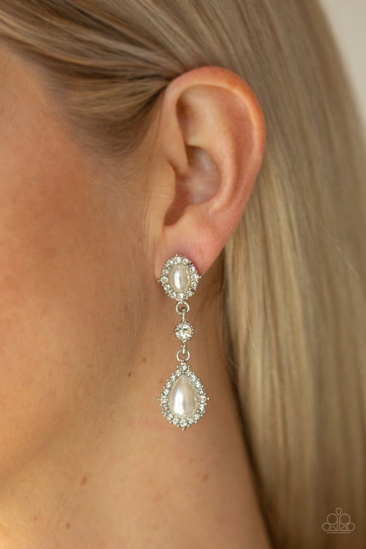 Paparazzi Accessories All-GLOWING - White Post Earring