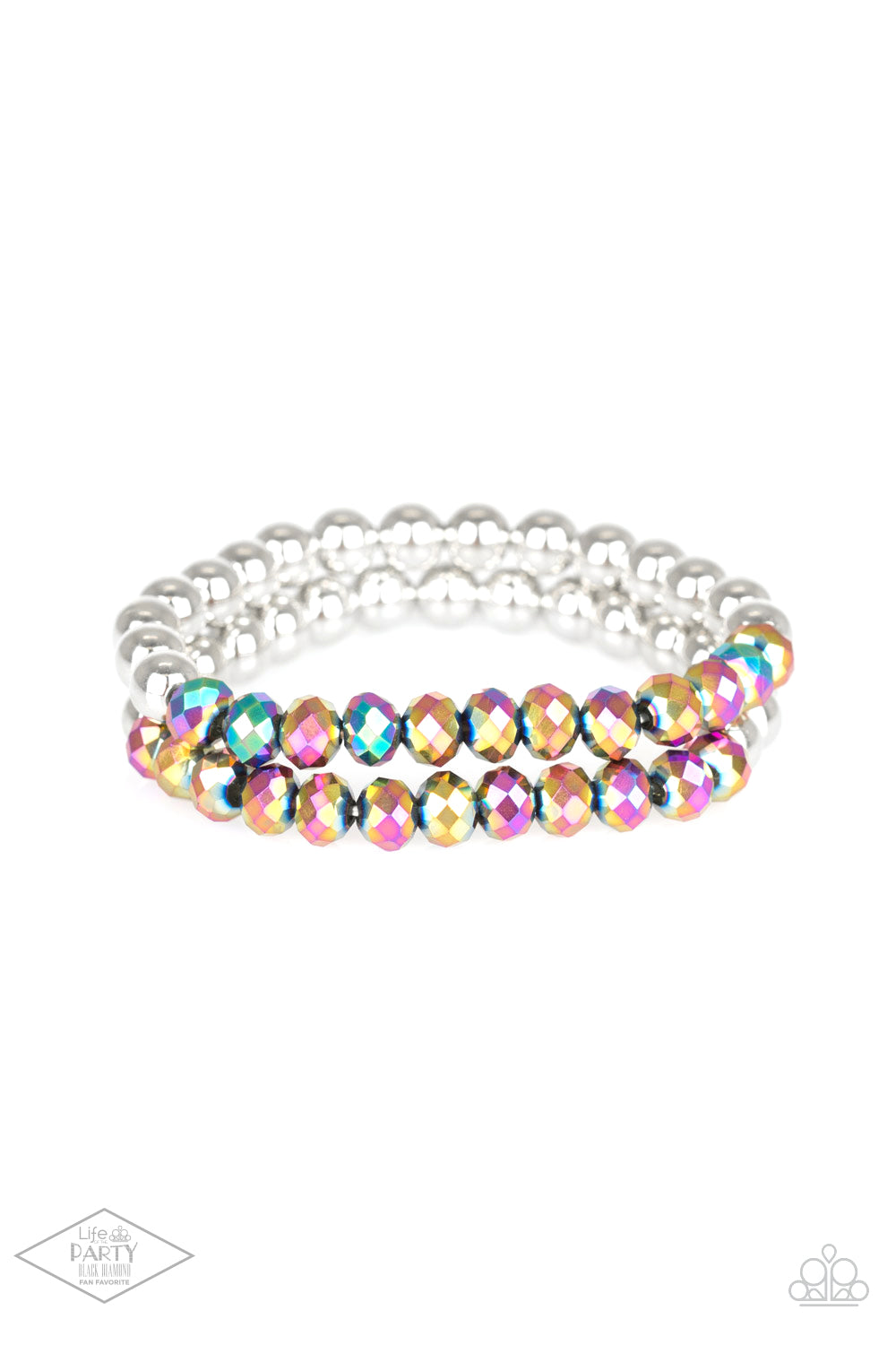 Paparazzi Accessories Chroma Color - Multi Oil Spill Stretchy Bead Bracelet