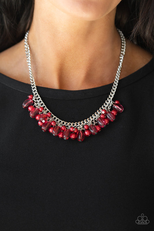 Paparazzi Accessories 5th Avenue Flirtation - Red Pearly Necklace