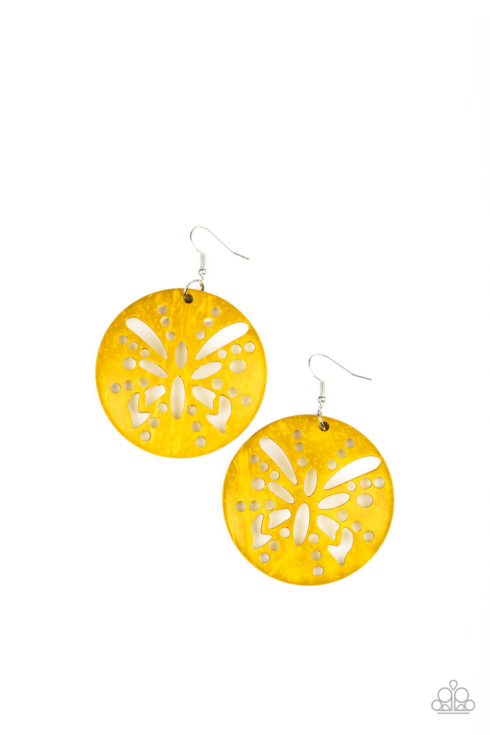 Paparazzi Accessories Bali Butterfly - Yellow Wooden Earring