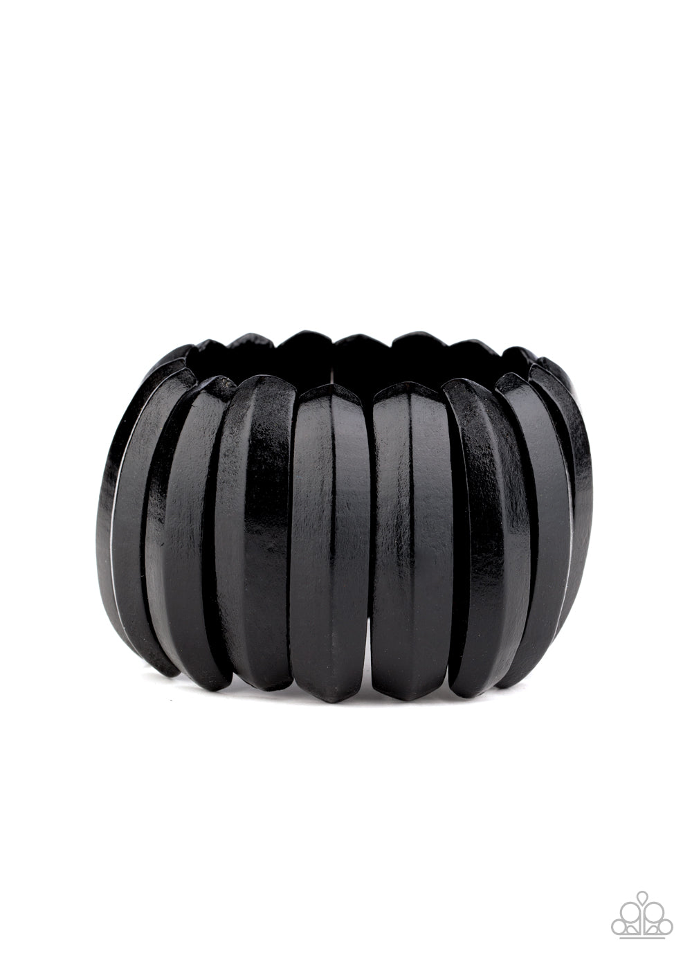 Paparazzi Accessories Colorfully Congo - Black Shiny Stretchy Band