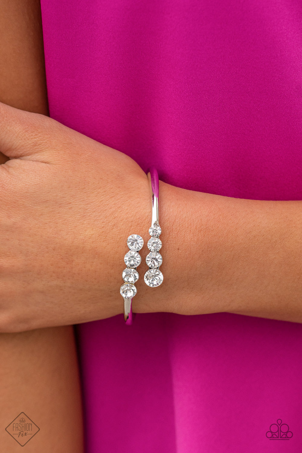 Paparazzi Accessories : Defying Dazzle - White Bracelet