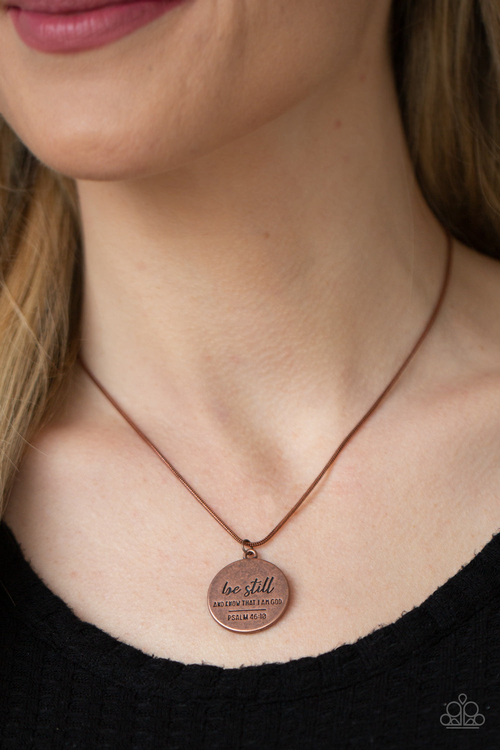 Paparazzi Accessories Be Still - Copper Inspirational Necklace