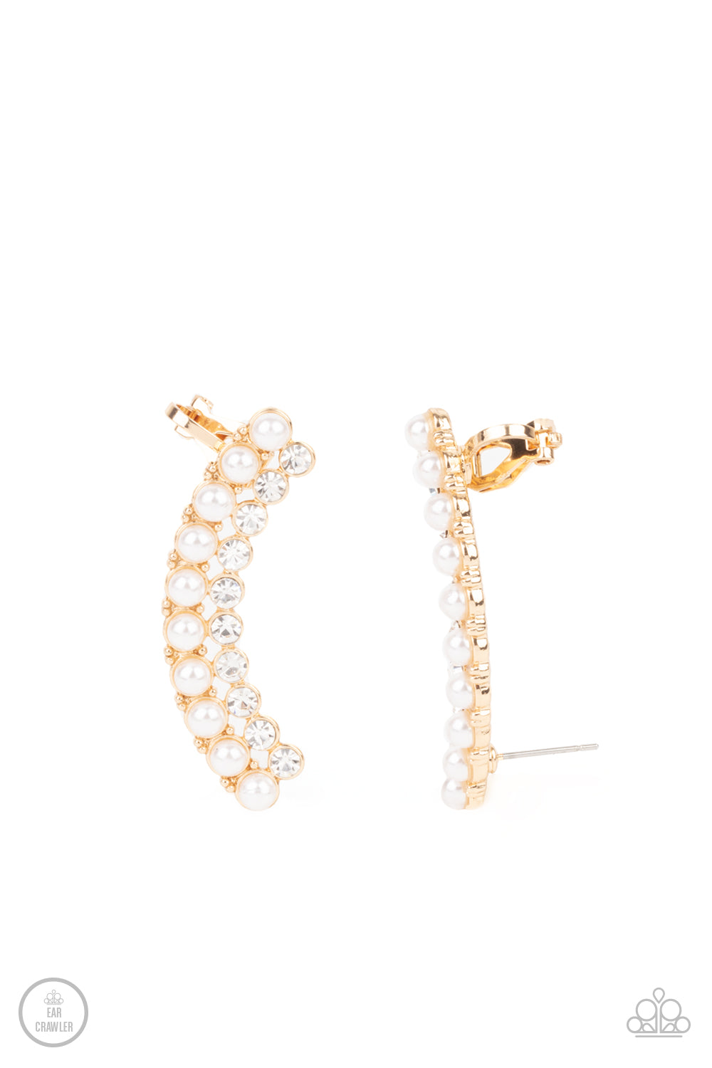 Paprazzi Accessories Doubled Down On Dazzle - Gold Ear Crawler