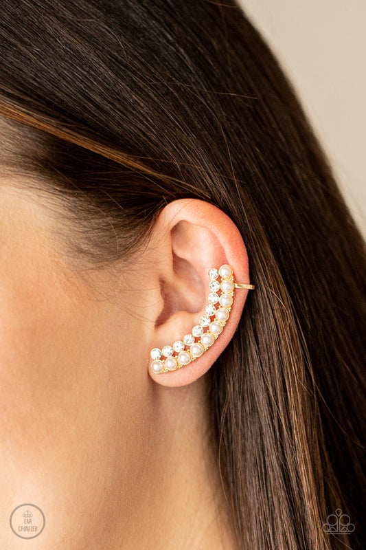 Paprazzi Accessories Doubled Down On Dazzle - Gold Ear Crawler