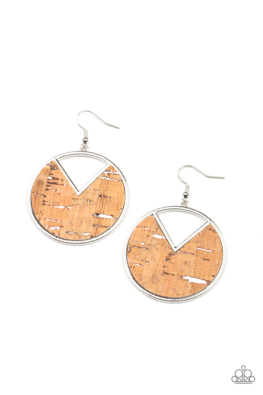 Paparazzi Nod to Nature - White Hoop Cork Earring