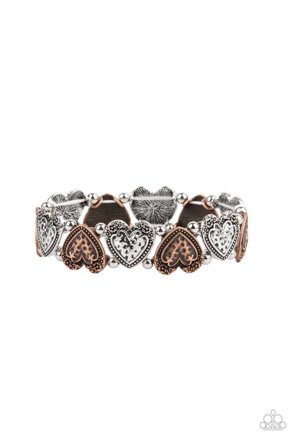 Paparazzi Rustic Heartthrob - Multi Bead Stretchy Band