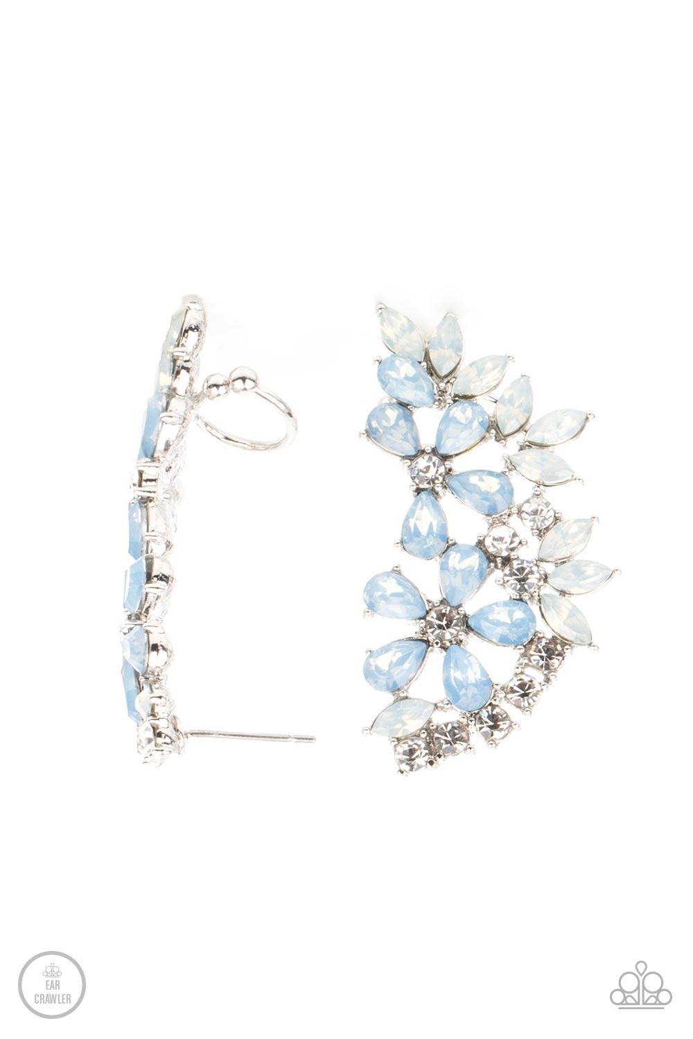 Paparazzi Garden Party Powerhouse - Blue Ear-Crawlers Post Earring