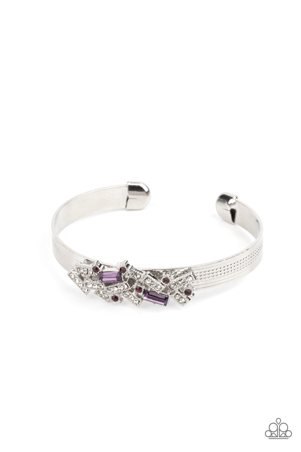 Paparaazi A Chic Clique - Purple Silver Cuff