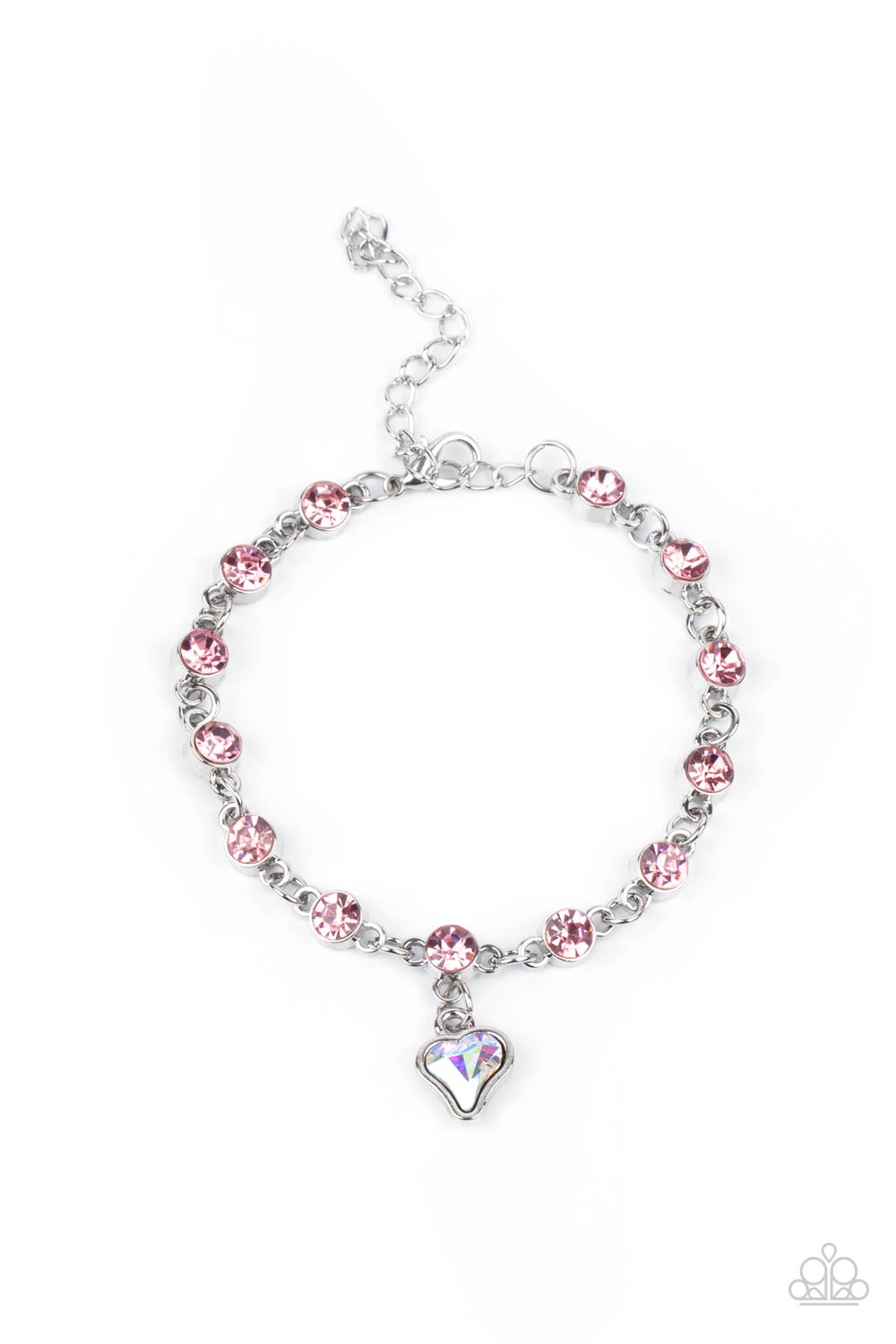 Paparazzi Accessories  Sweet Sixteen - Pink Heart Charm Bracelet