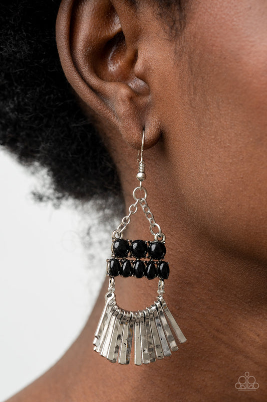 Paparazzi Accessories A FLARE For Fierceness - Black Fishook Earring