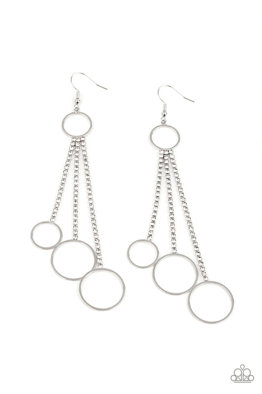 Paparazzi Demurely Dazzling - White Fish-Hook Earring