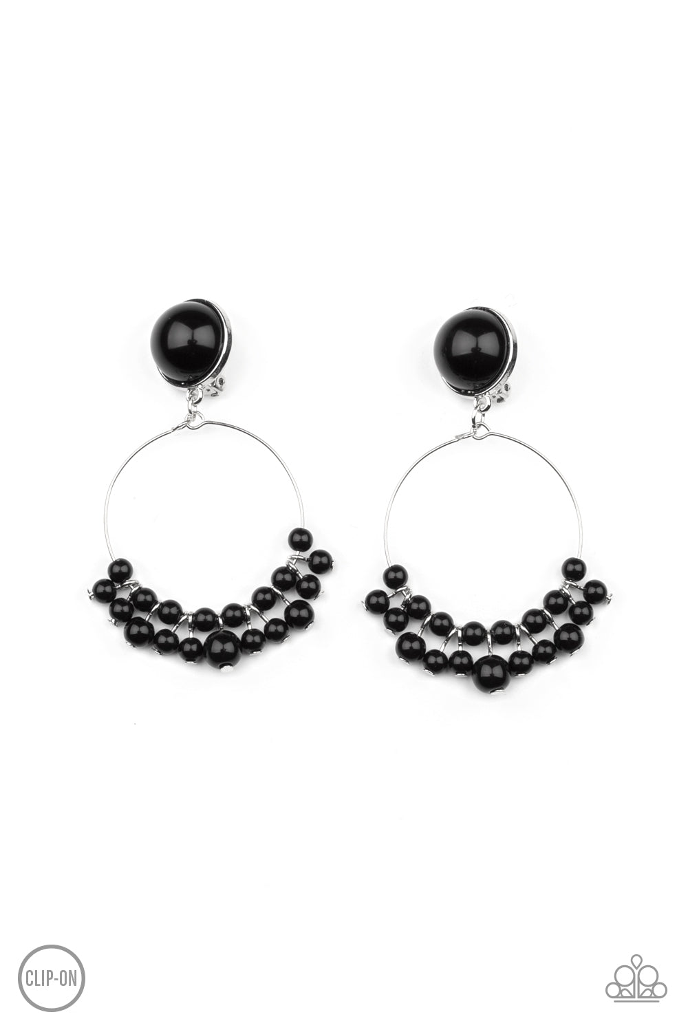 Paparazzi Accessories Cabaret Charm - Black Clip On Earring