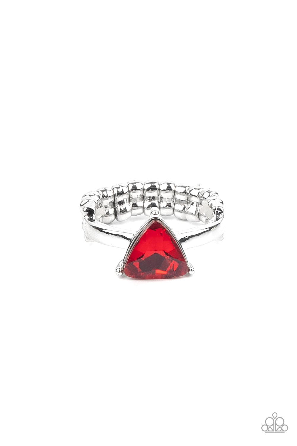 Paparazzi Tenacious Twinkle - Red Narrow Band Stretchy Ring