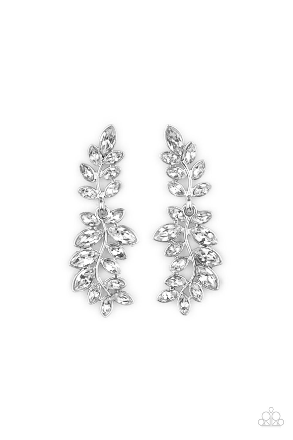 Paparazzi Frond Fairytale - White Post Earring