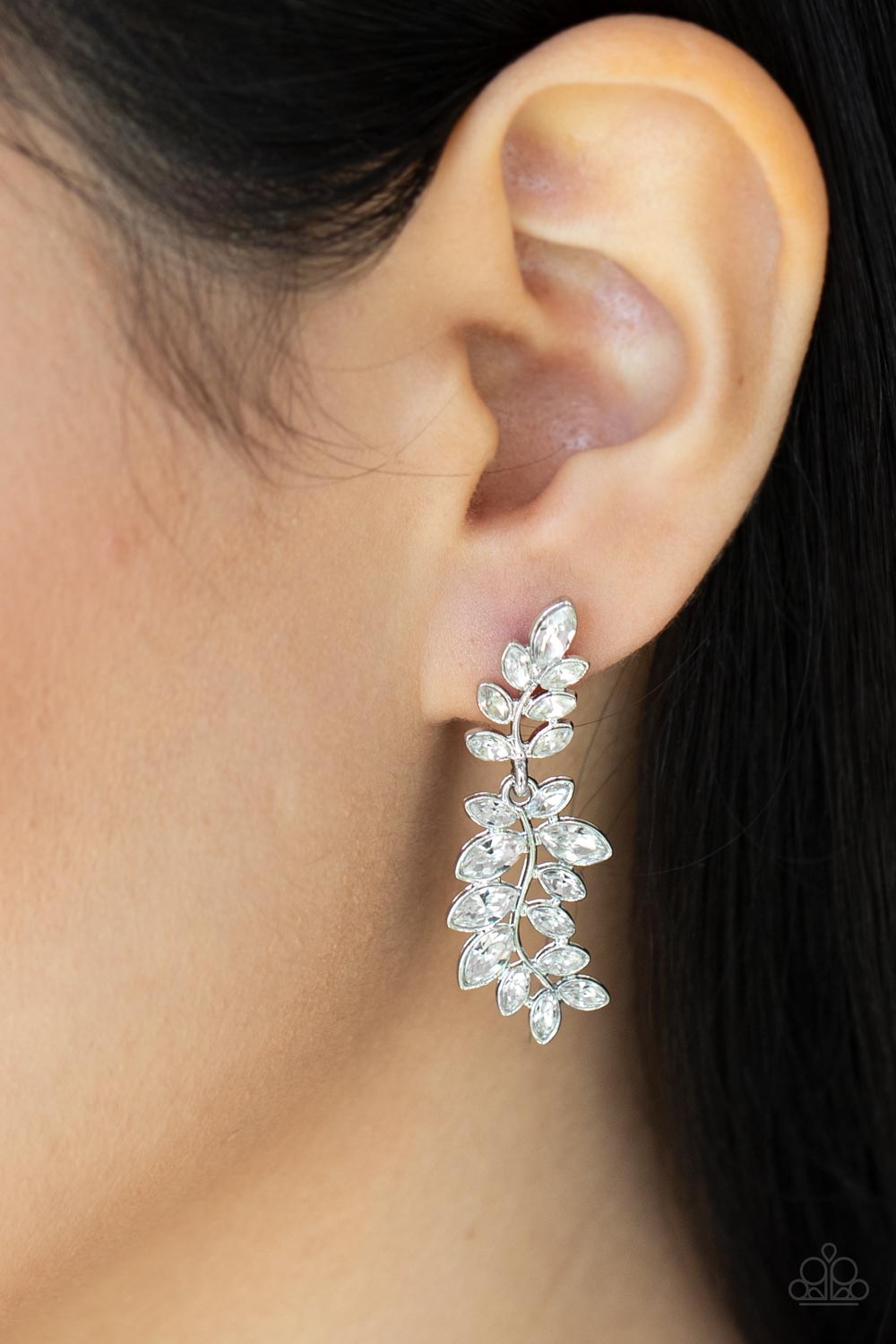 Paparazzi Frond Fairytale - White Post Earring