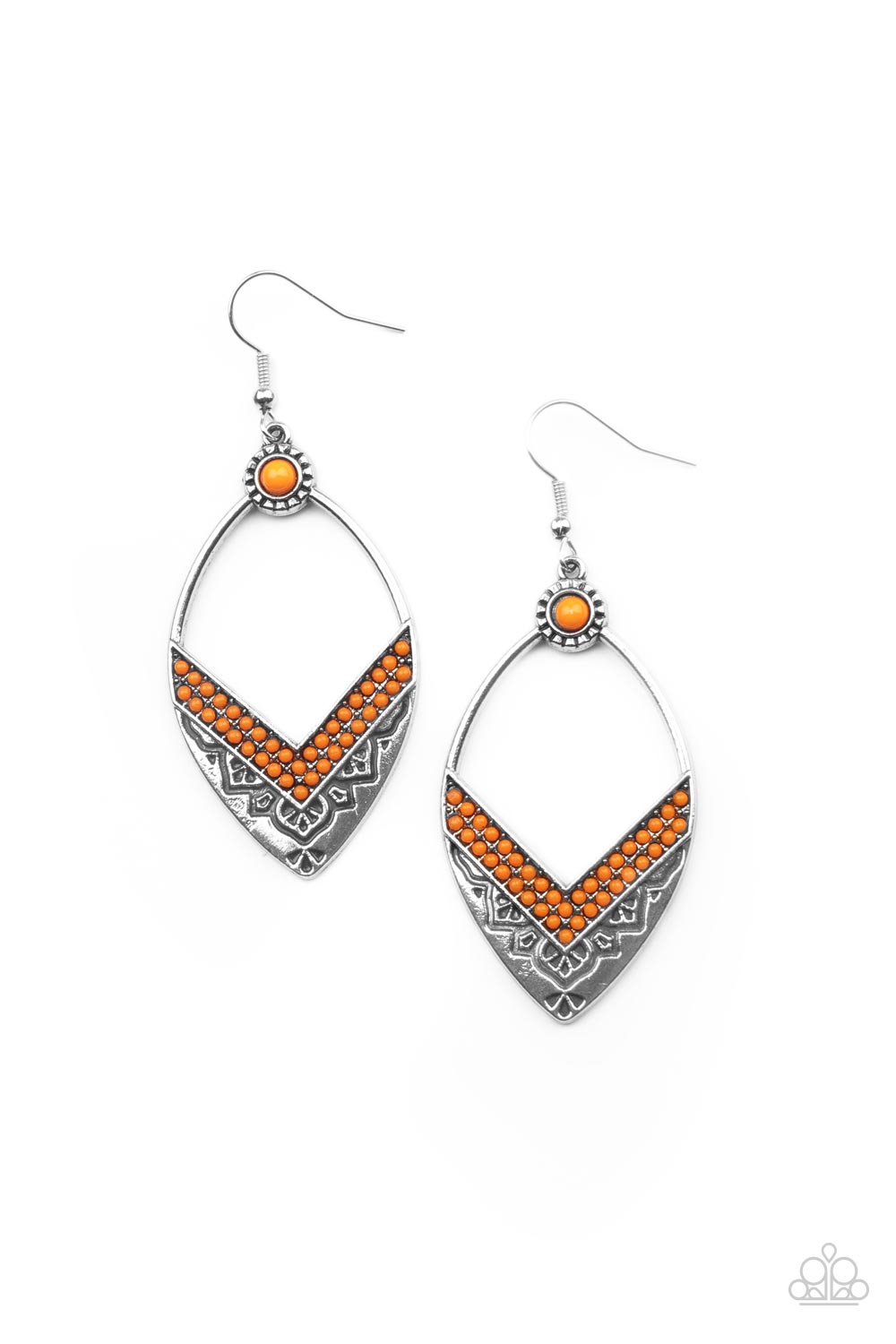 Papaparzzi Accessories Indigenous Intentions - Orange Fish-hook Earring