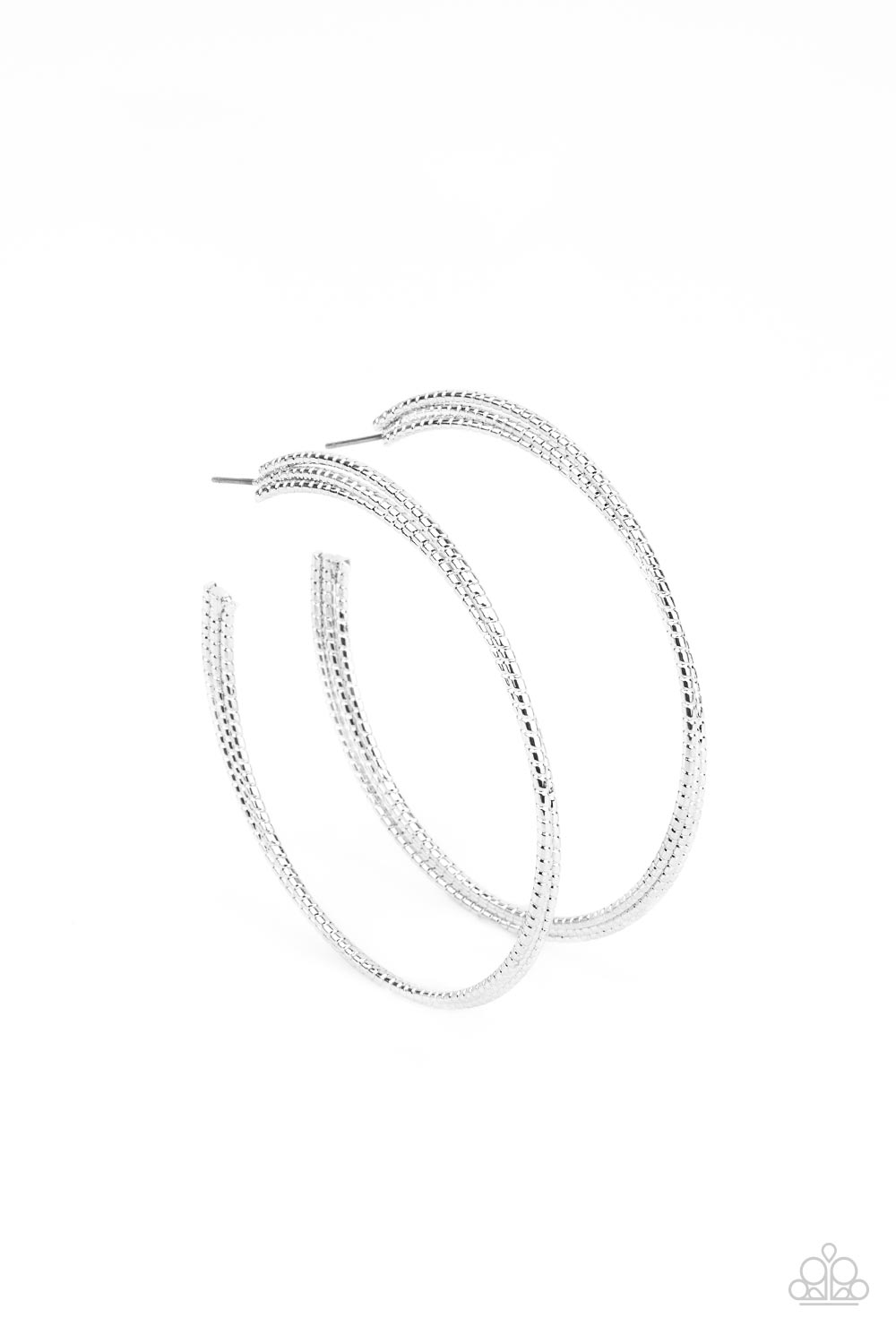 Paparazzi Accessories Candescent Curves - Silver Hoop Earring