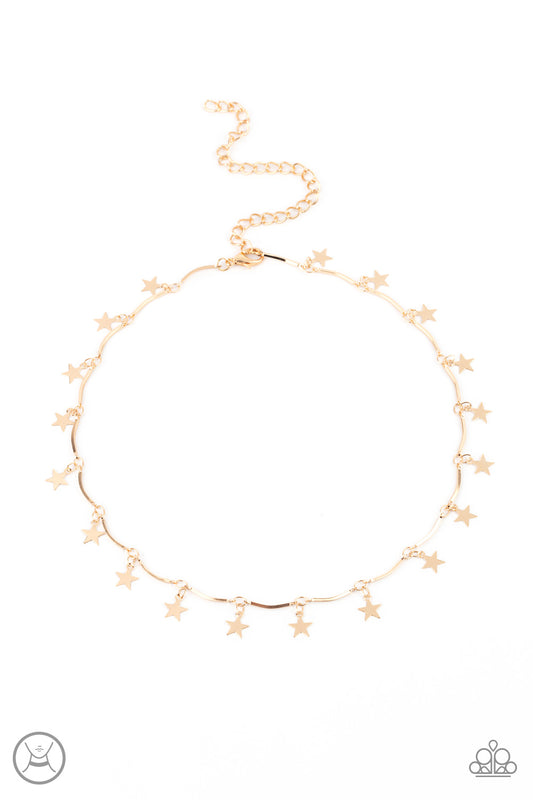 Paparazzi Little Miss Americana - Gold Inspirational Necklace