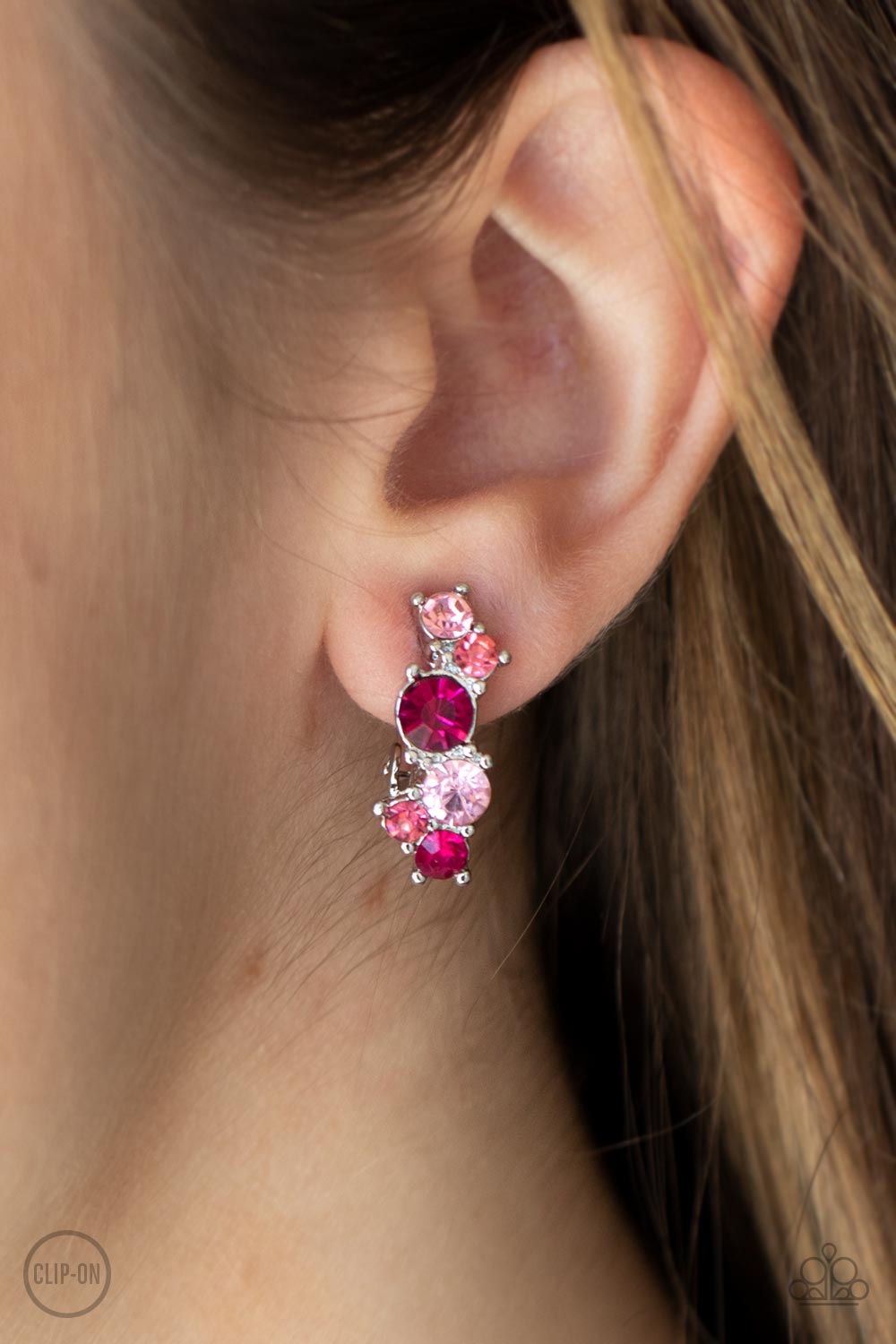 Paparazzi Accessories Cosmic Celebration - Pink Clip On Earring