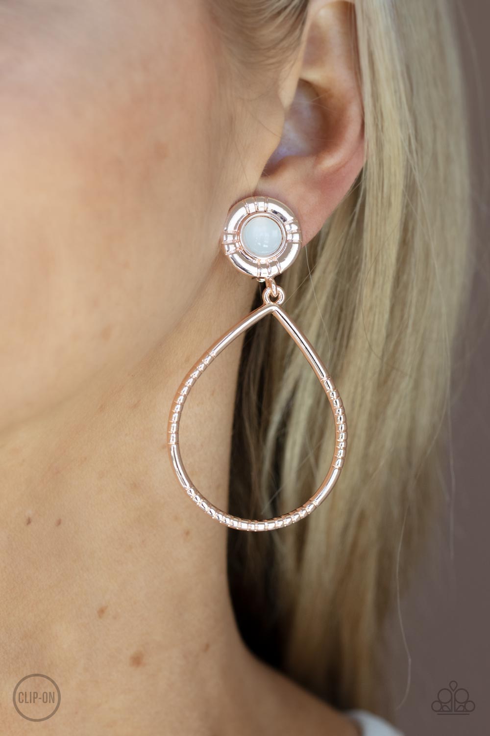 Paparazzi Fairytale Finish - Rose Gold Clip-On Earring