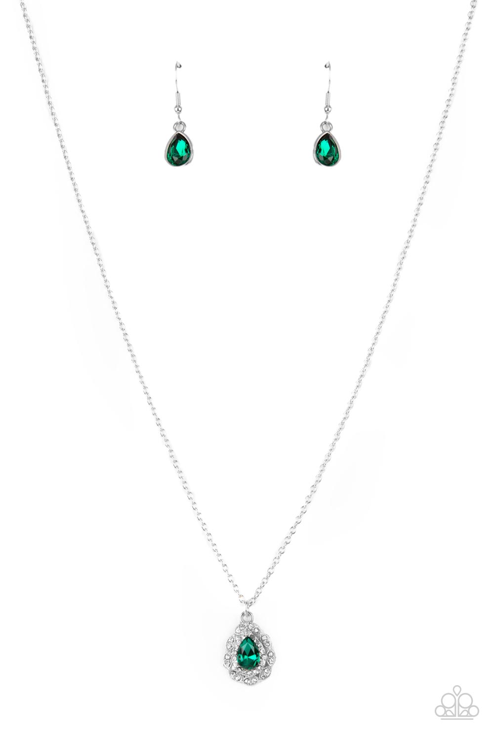 Paparazzi Vintage Validation - Green Dainty Necklace