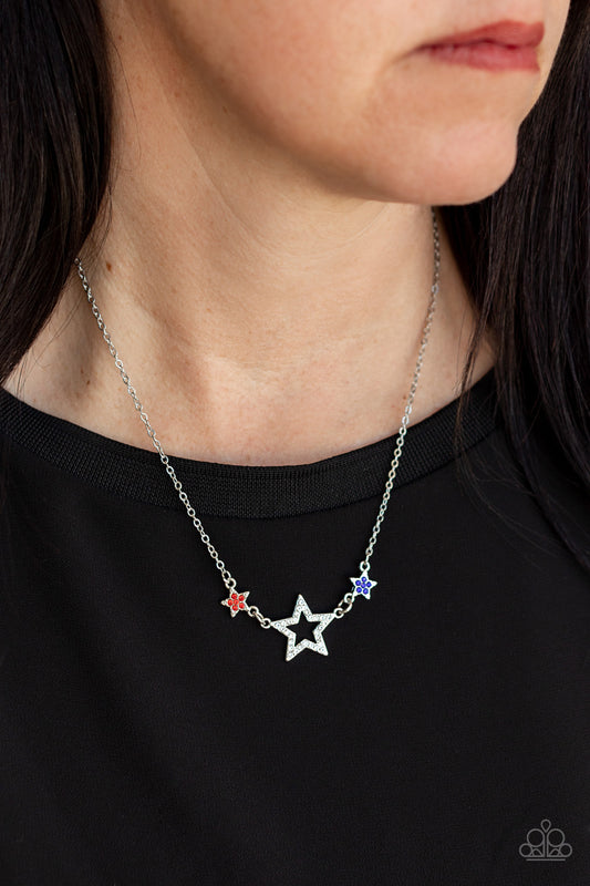 Paparazzi United We Sparkle - Multi Patriotic Stars Necklace