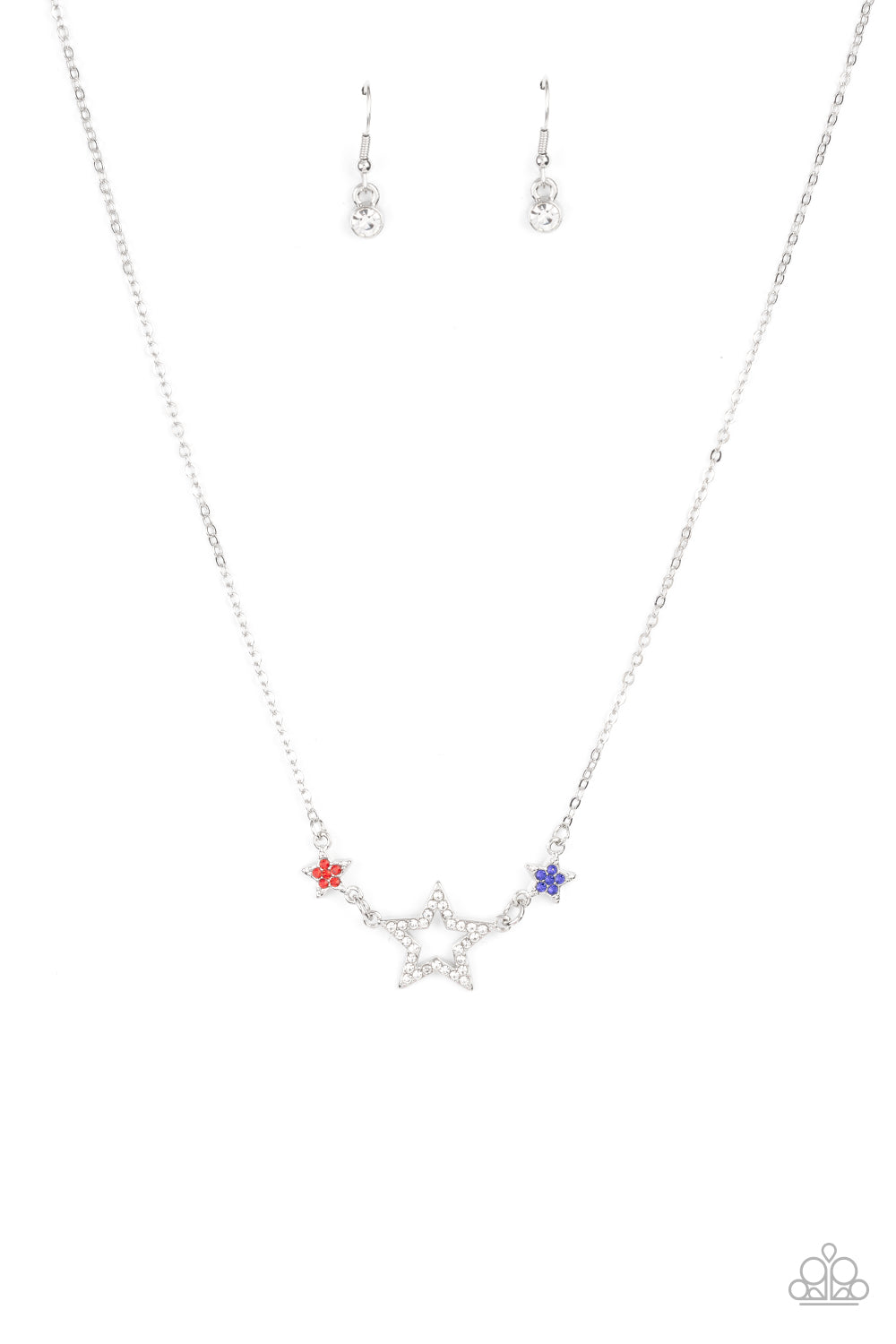 Paparazzi United We Sparkle - Multi Patriotic Stars Necklace