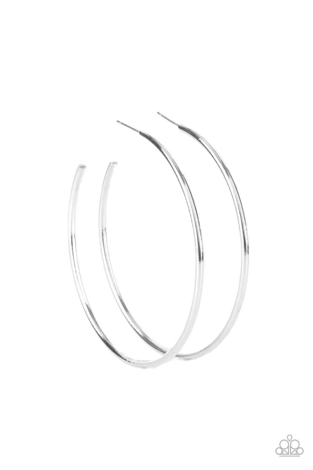 Paparazzi Mega Metro - Silver Hoop Earring