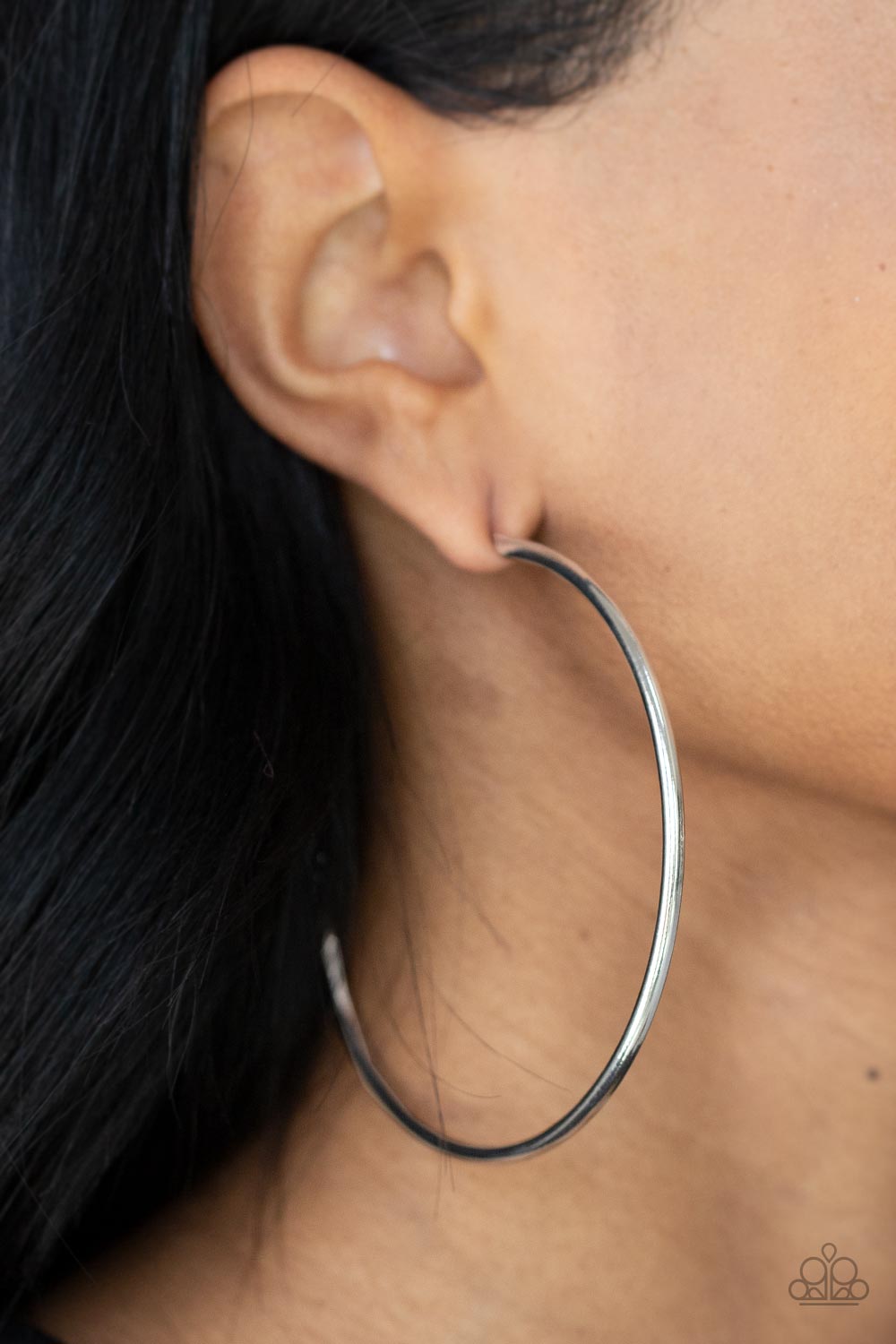 Paparazzi Mega Metro - Silver Hoop Earring