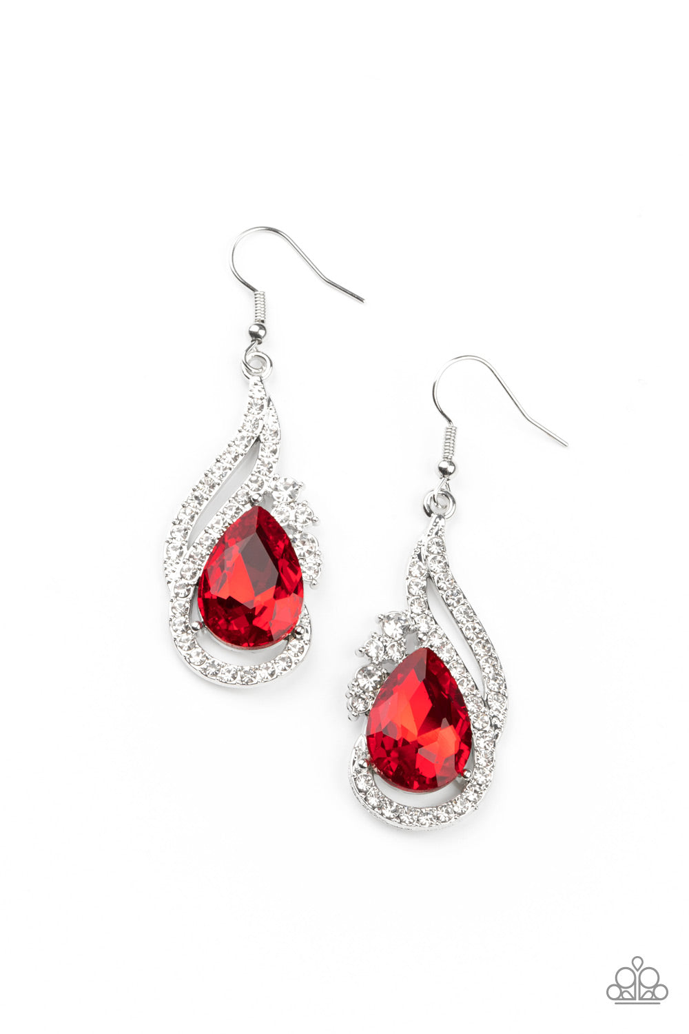 Paparazzi Dancefloor Diva - Red Fishhook Earring