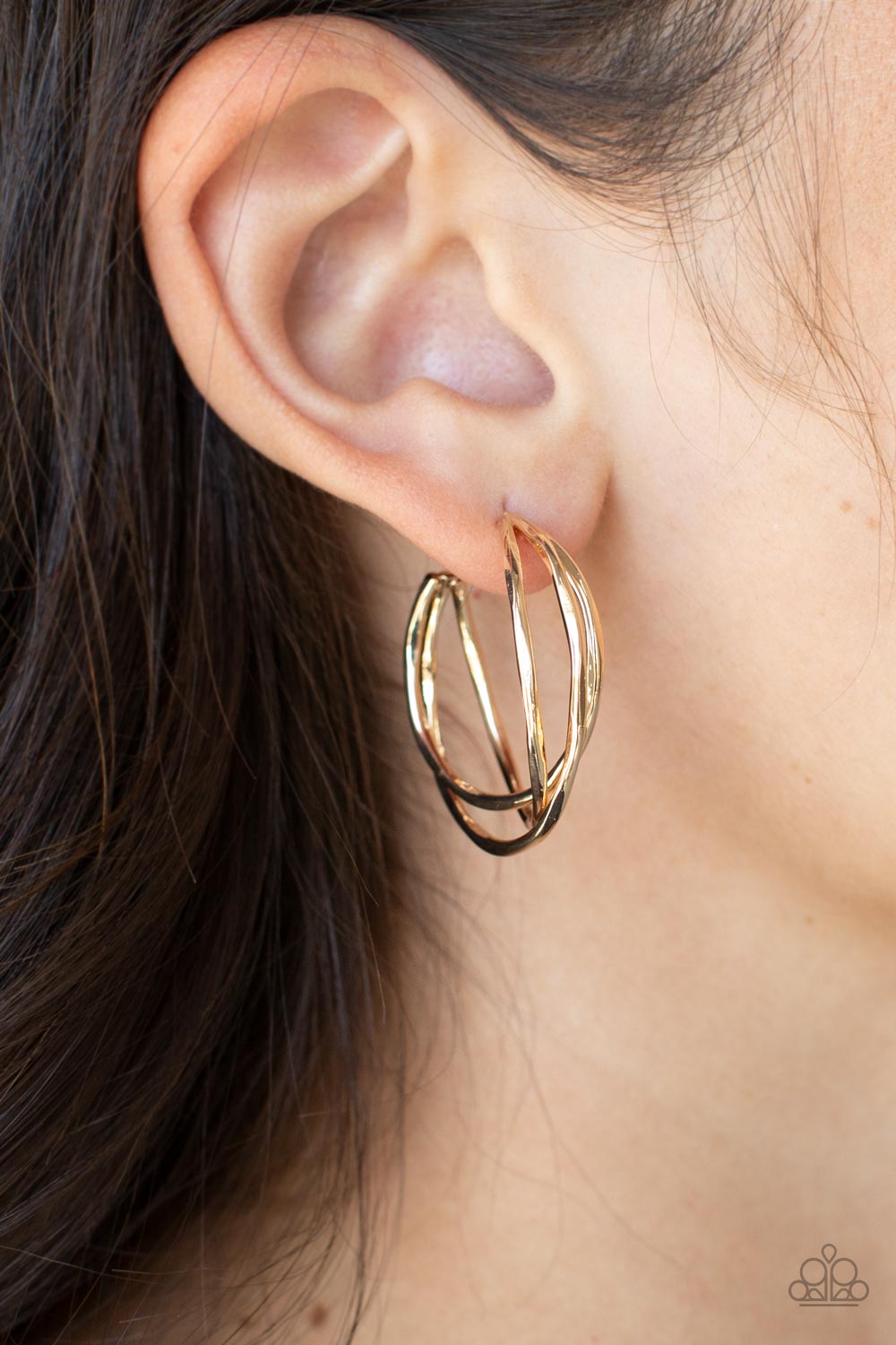 Paparazzi Accessories City Contour - Gold Hoop Earring