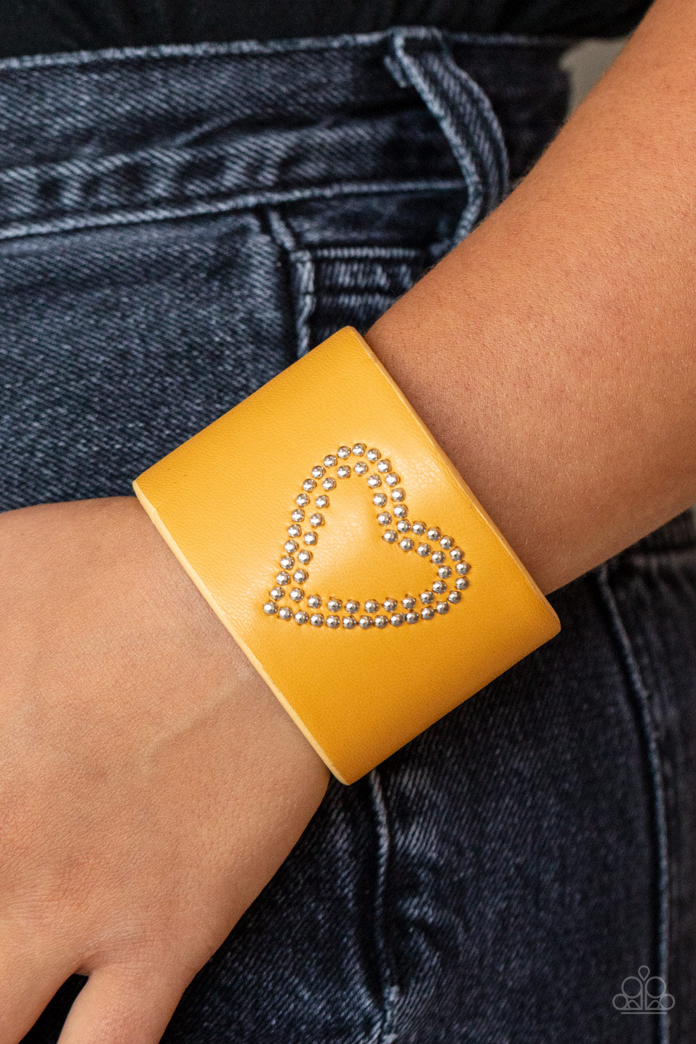 Paparazzi Rodeo Romance - Yellow Leather Cuff Bracelet