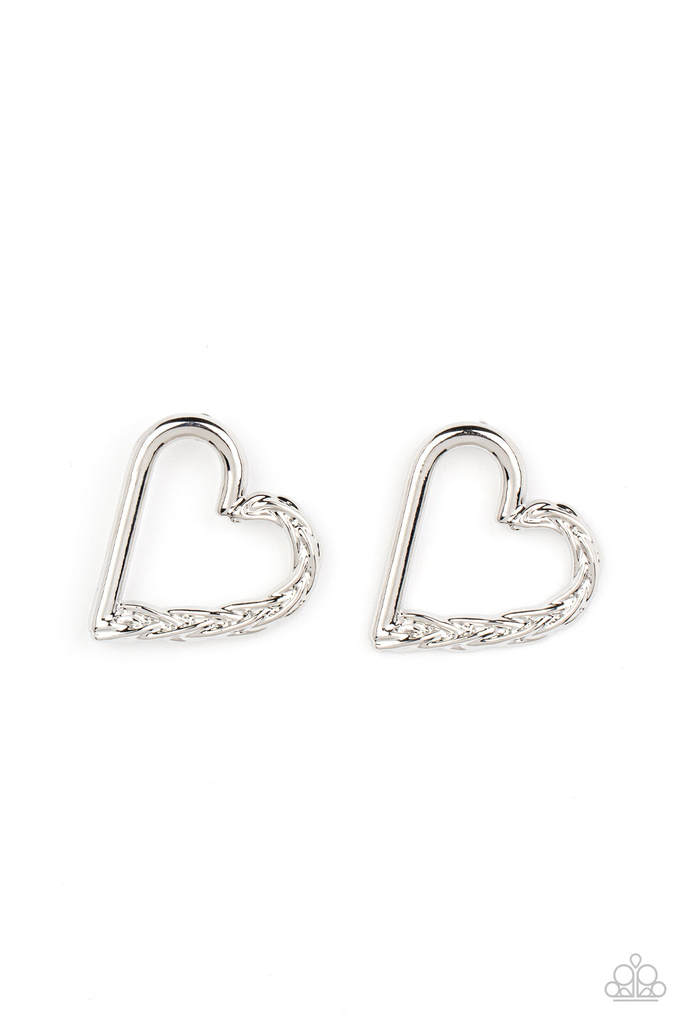 Paparazzi Cupid, Who? - Silver Post Heart Shaped Earring