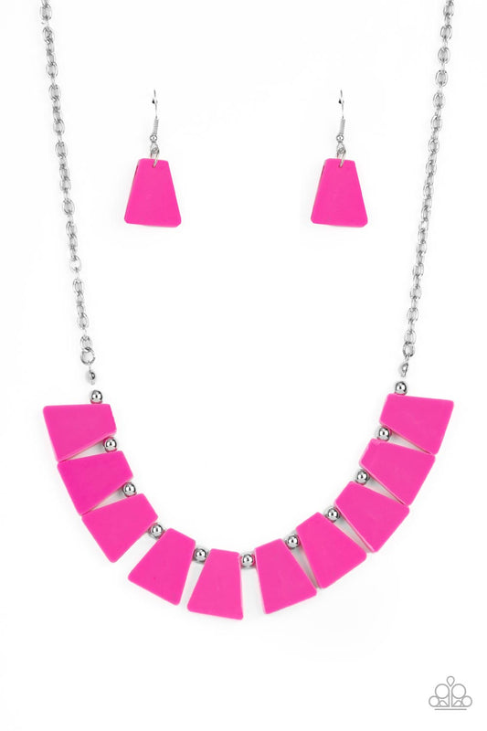 Paparazzi Vivaciously Versatile - Pink Acrylic  Necklace