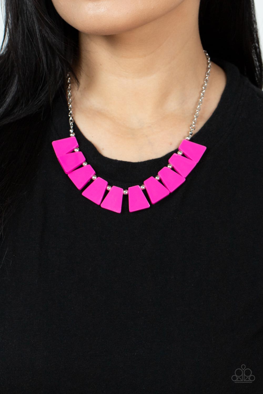 Paparazzi Vivaciously Versatile - Pink Acrylic  Necklace