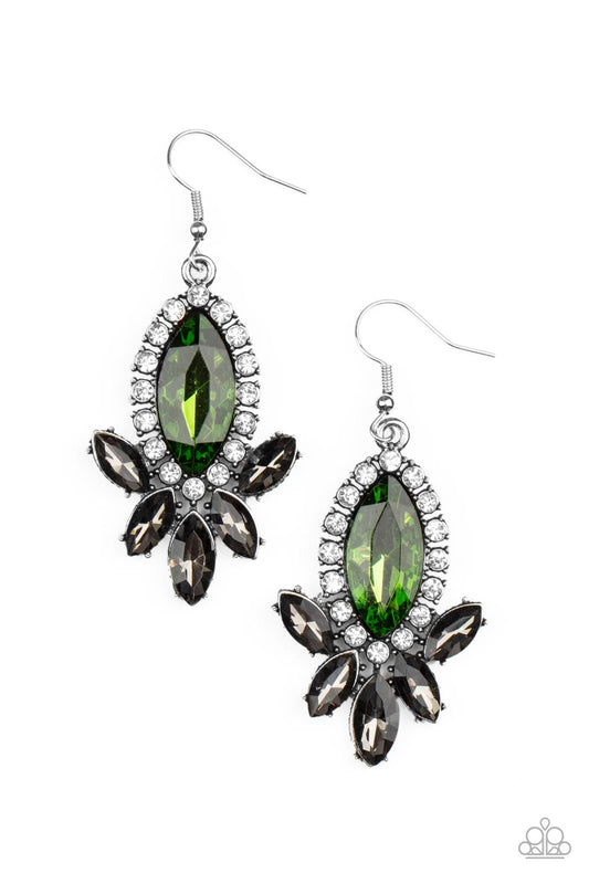 Paparazzi Serving Up Sparkle - Green Fish-Hook Earrings