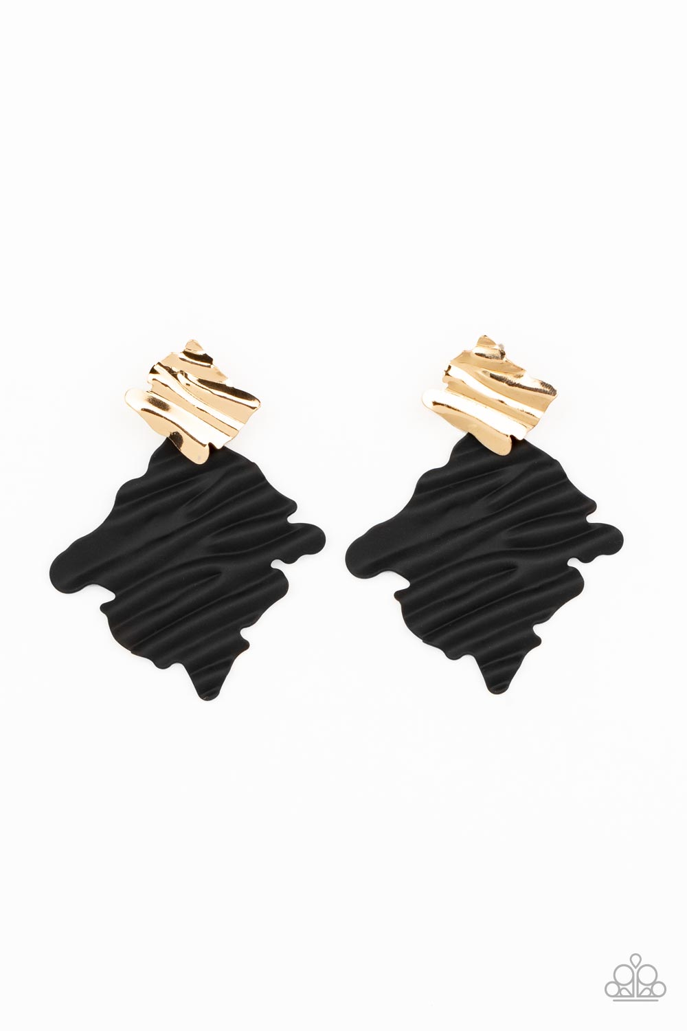 Paparazzi Accessories Crimped Couture - Gold Post Earring