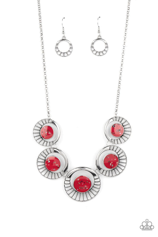 Paparazzi Elliptical Effervescence - Red Necklace