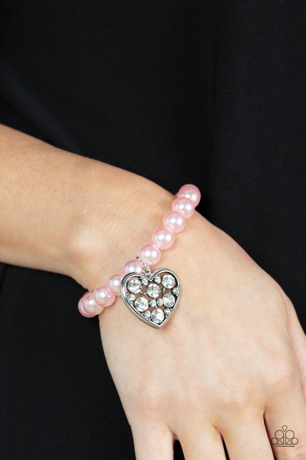 Paparaazi Cutely Crushing - Pink Stretchy Pearl Bracelet