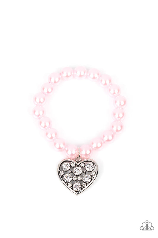 Paparaazi Cutely Crushing - Pink Stretchy Pearl Bracelet