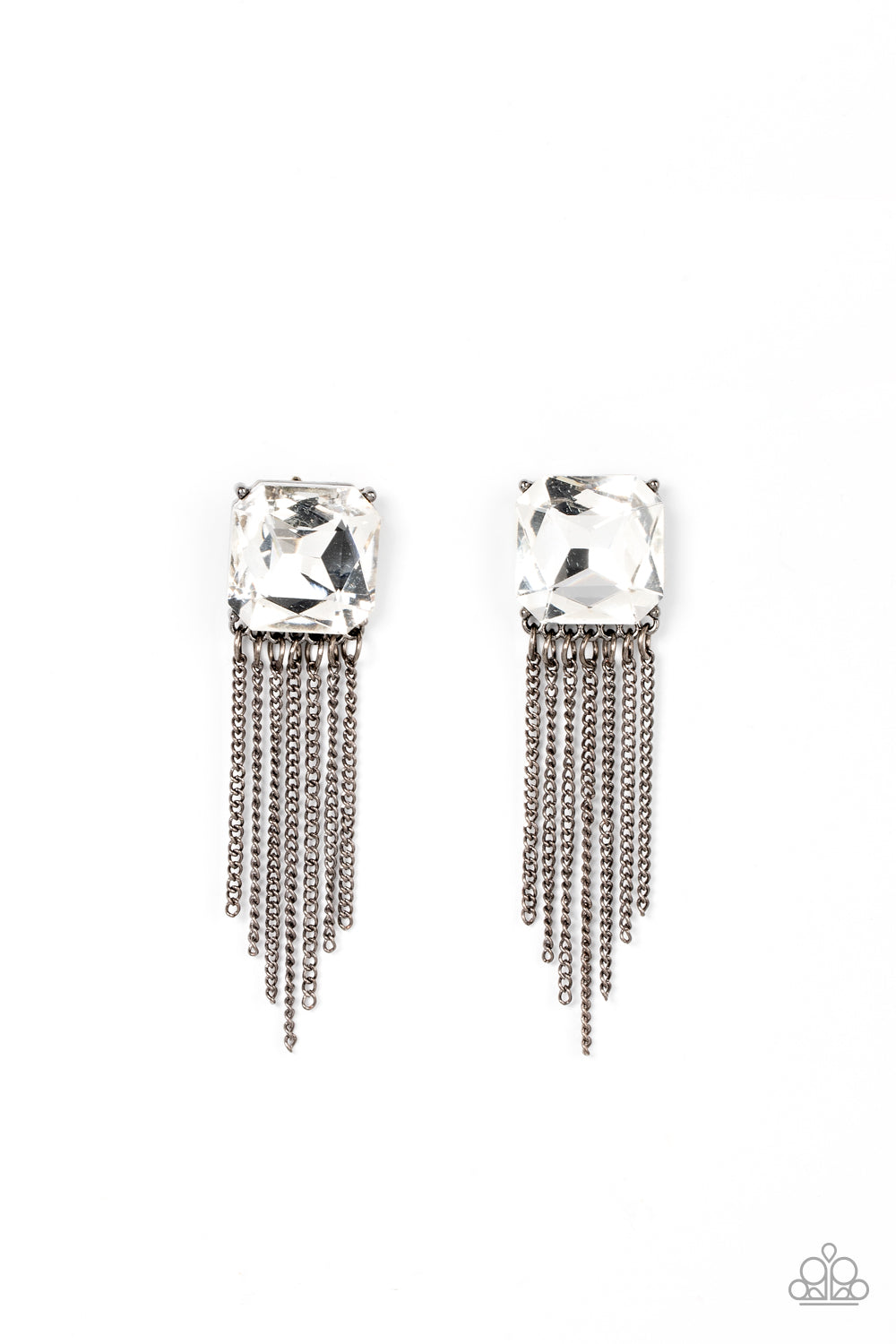 Paparazzi Supernova Novelty - Black Post Earring