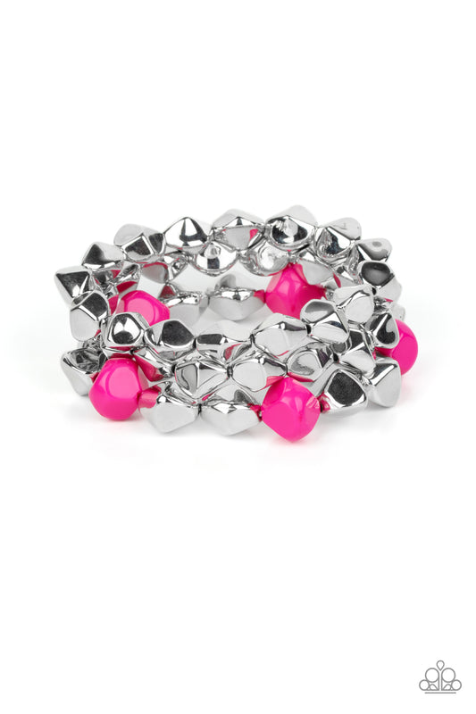 Paparazzi A Perfect TENACIOUS - Pink Stretchy Bracelet