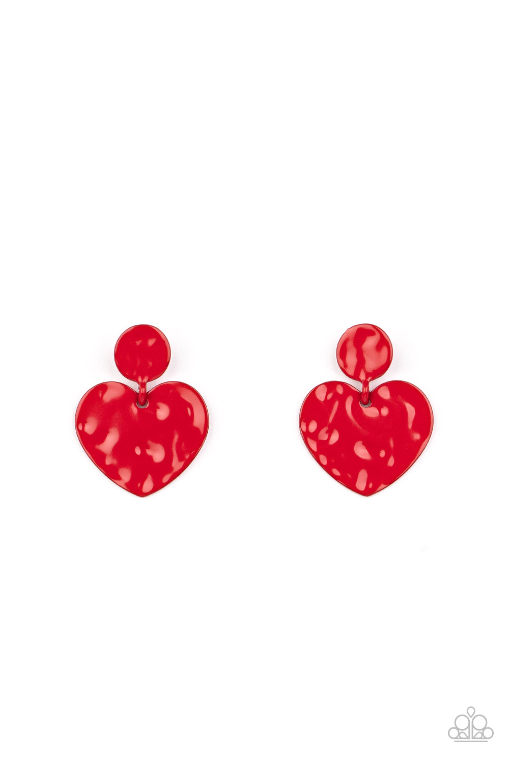 Paparazzi Just a Little Crush - Red Post Earring