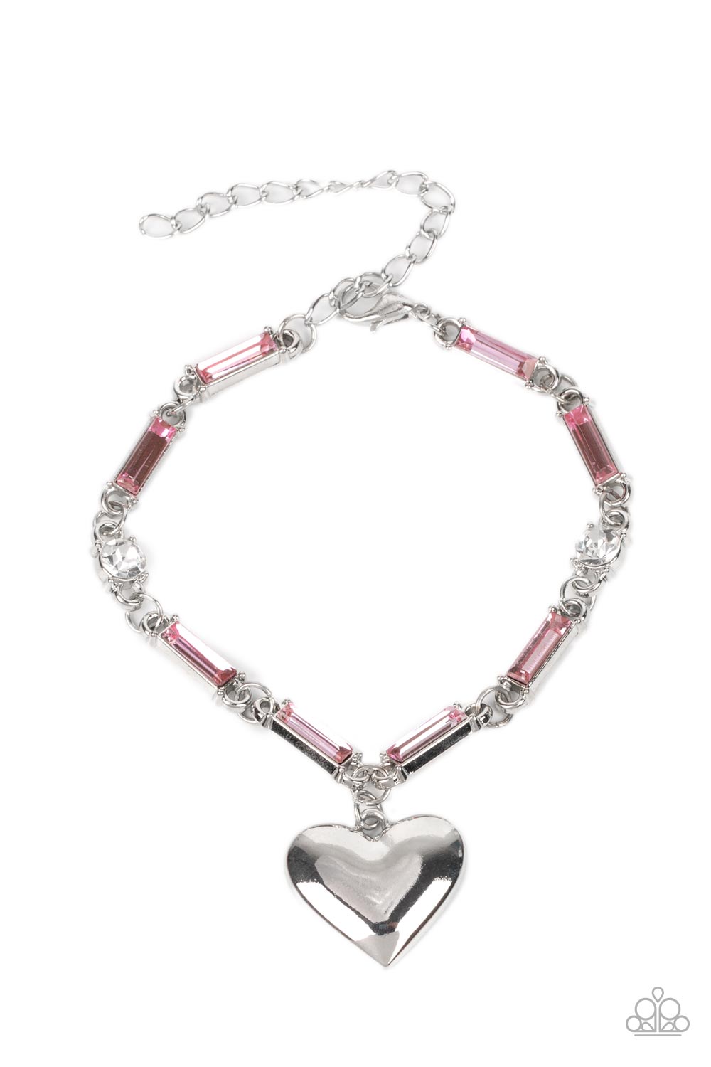 Paparazzi Sweetheart Secrets - Pink Sparkly Heart Chain