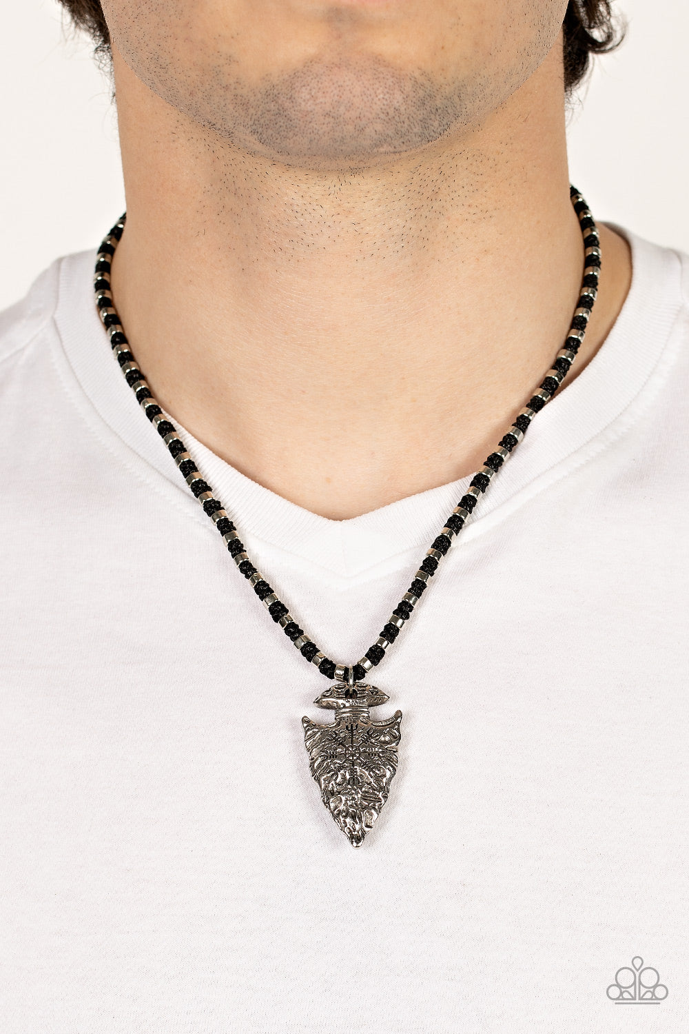 Paparazzi Get Your ARROWHEAD in the Game - Black Urban-Ttibal Necklace